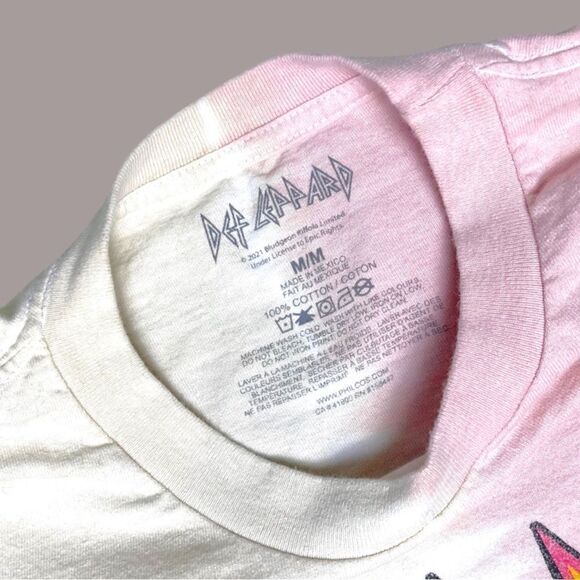 DEF LEPPARD High N Dry graphic Pink dye T shirt  Size M Unisex - Picture 3 of 7